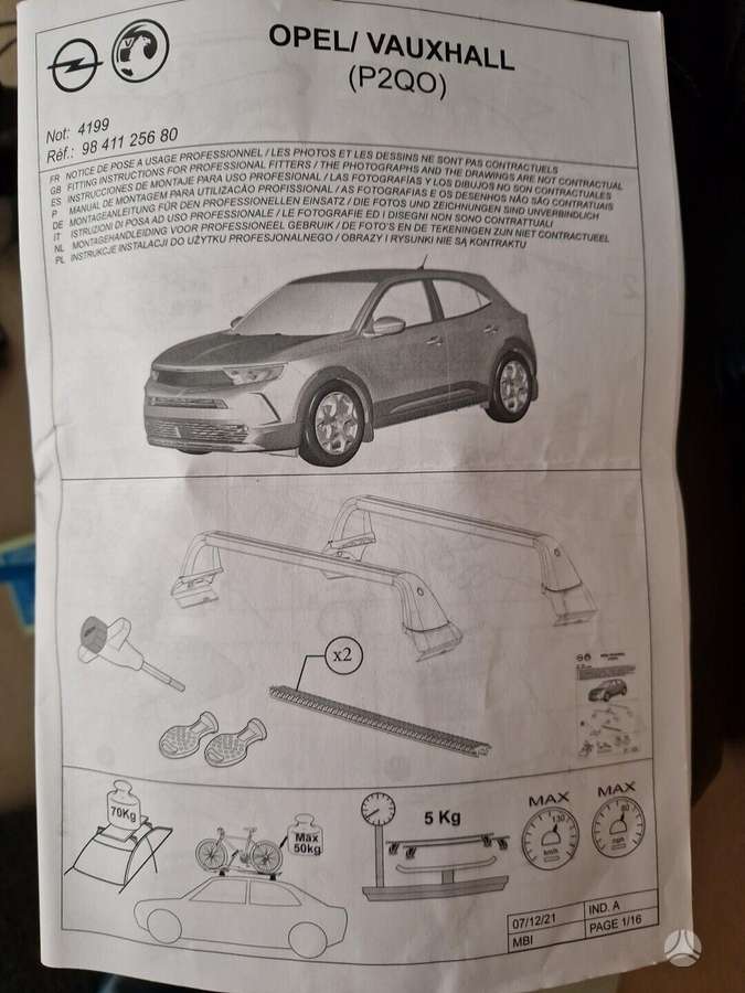 Opel Mokka X stogo bagažinės