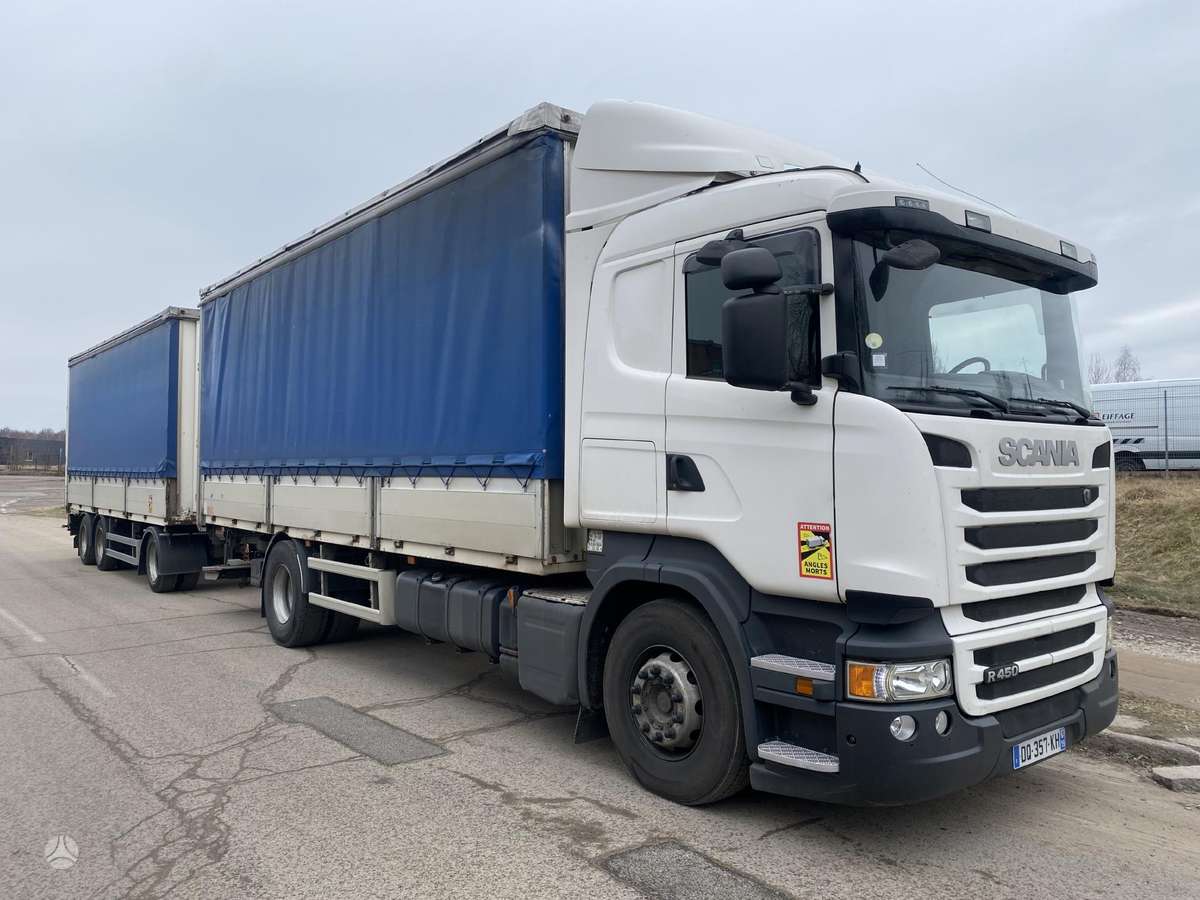 Scania R450, dropside with curtains