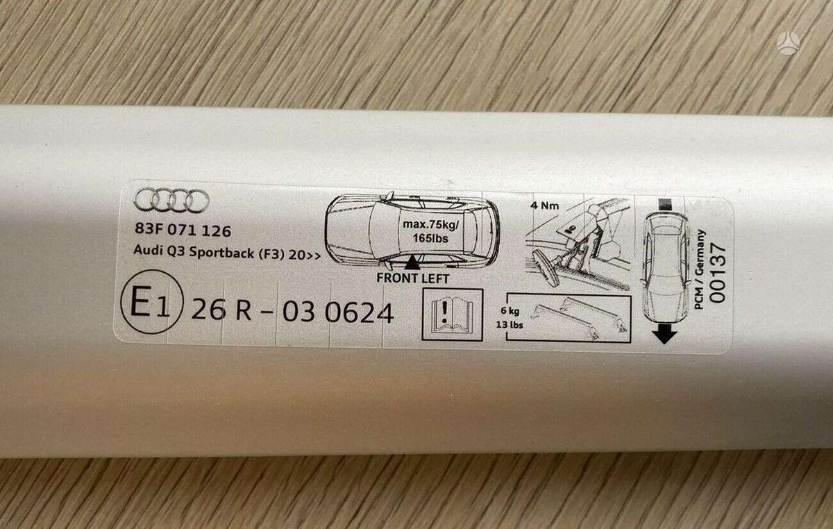 Audi Q3 Sportback stogo bagažinės