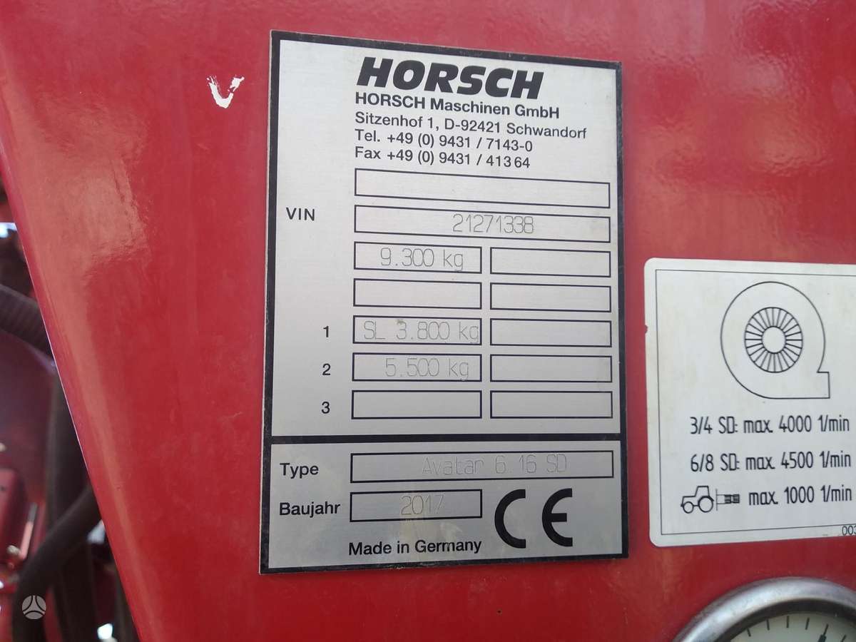 Horsch Avatar 6.16 SD, seeders, planters