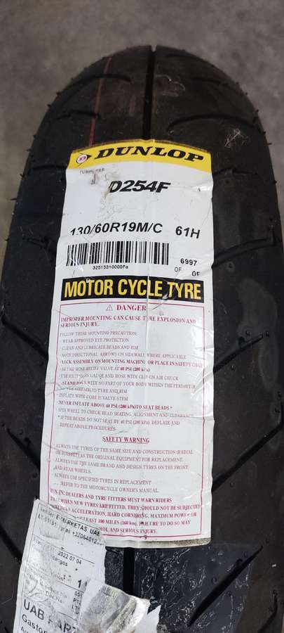 Dunlop D254, vasarinės 130/60 R19