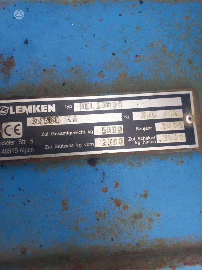 Lemken HELIODOR, skutikai, purentuvai