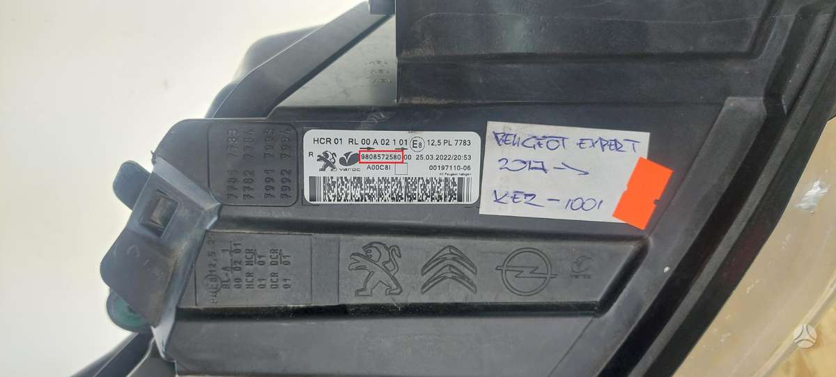 Peugeot Expert, 9808572580, Cen21087