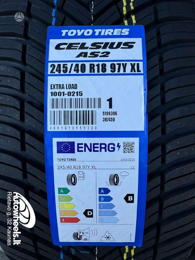 Toyo Celsius AS2, vasarinės 245/40 R18