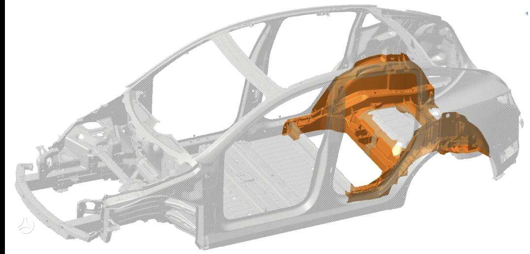 Tesla Model Y, 1587451-SC-E, frame rails (fornt, rear)