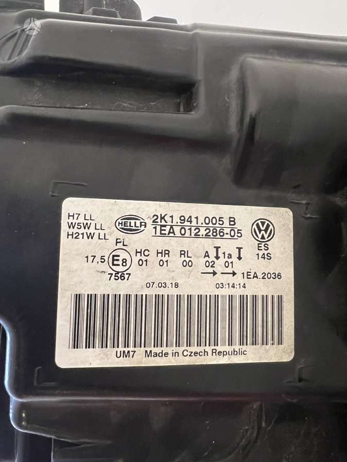 Volkswagen Caddy, 2K1941005B, lights