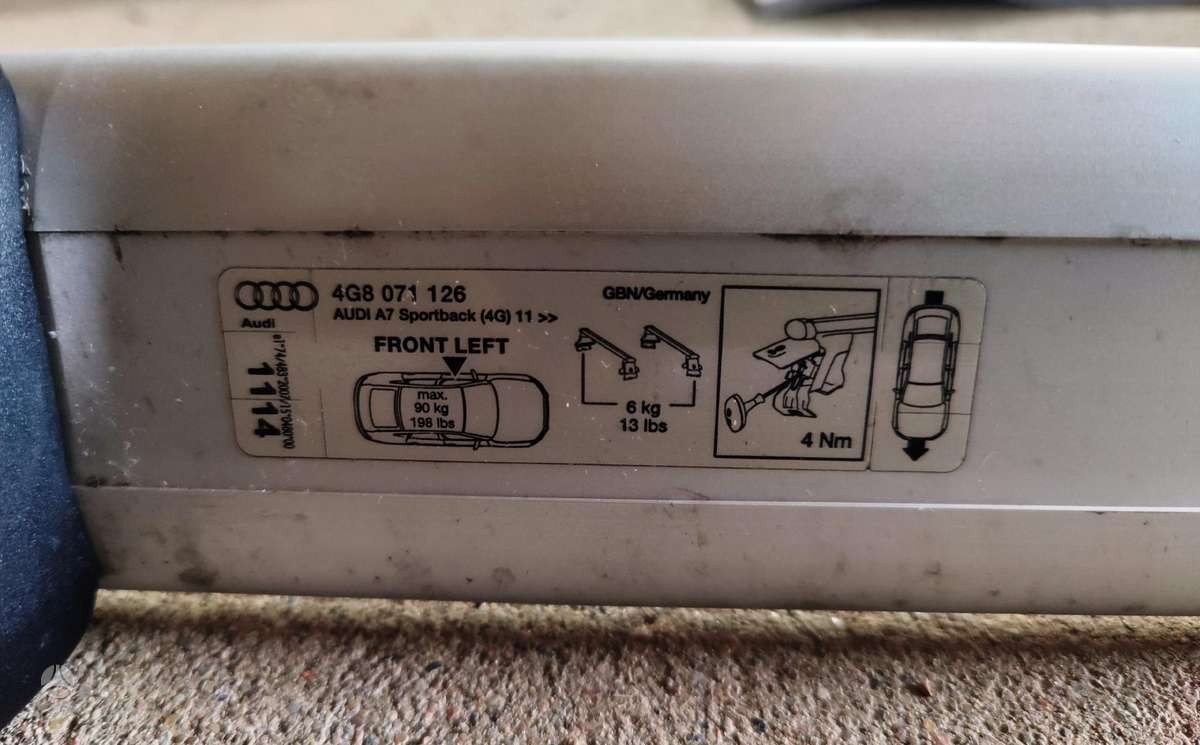 Audi A7 stogo bagažinės