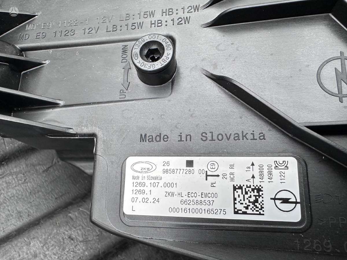 Opel Astra, 9850327280, lights