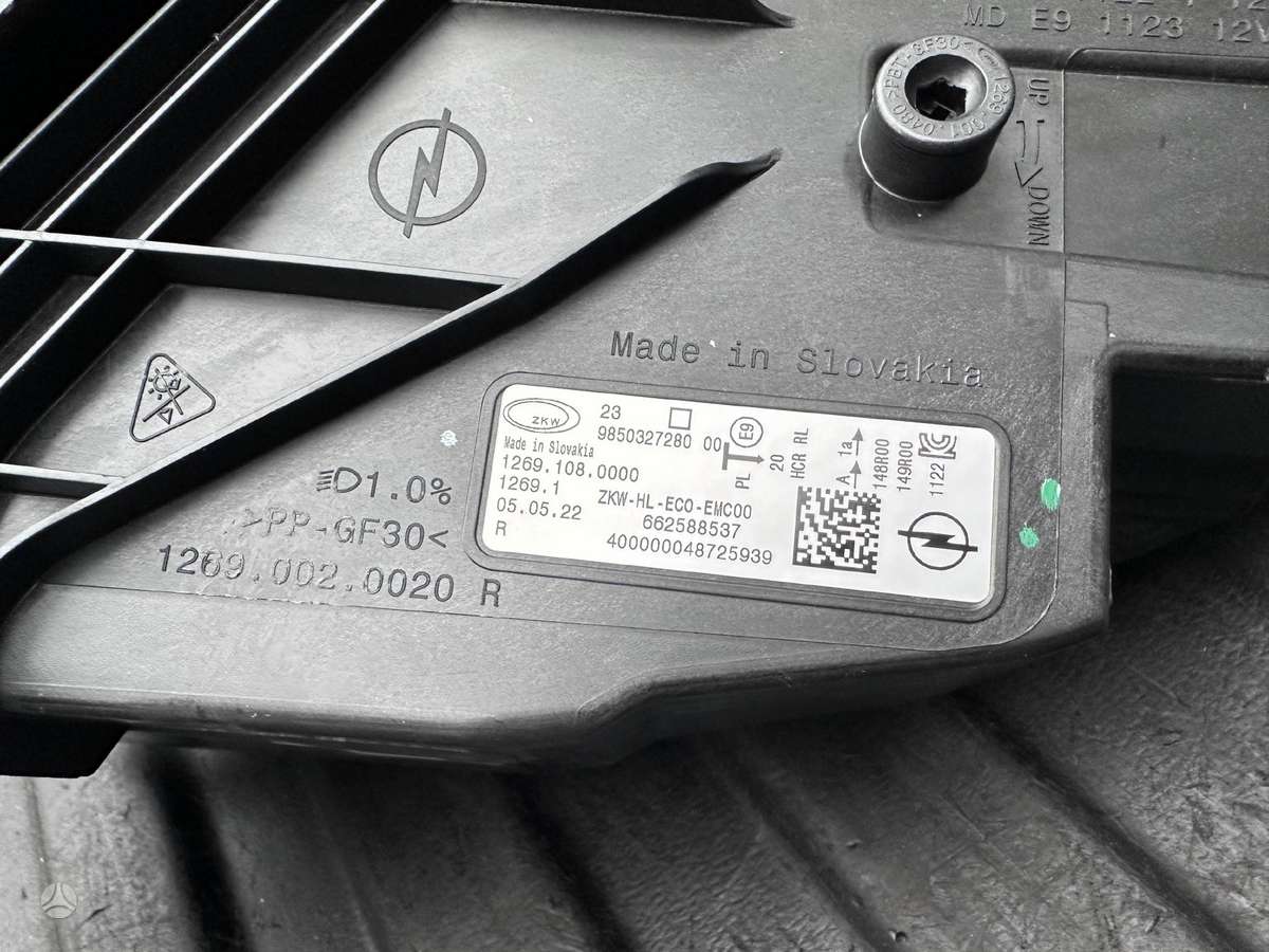 Opel Astra, 9850327280, lights