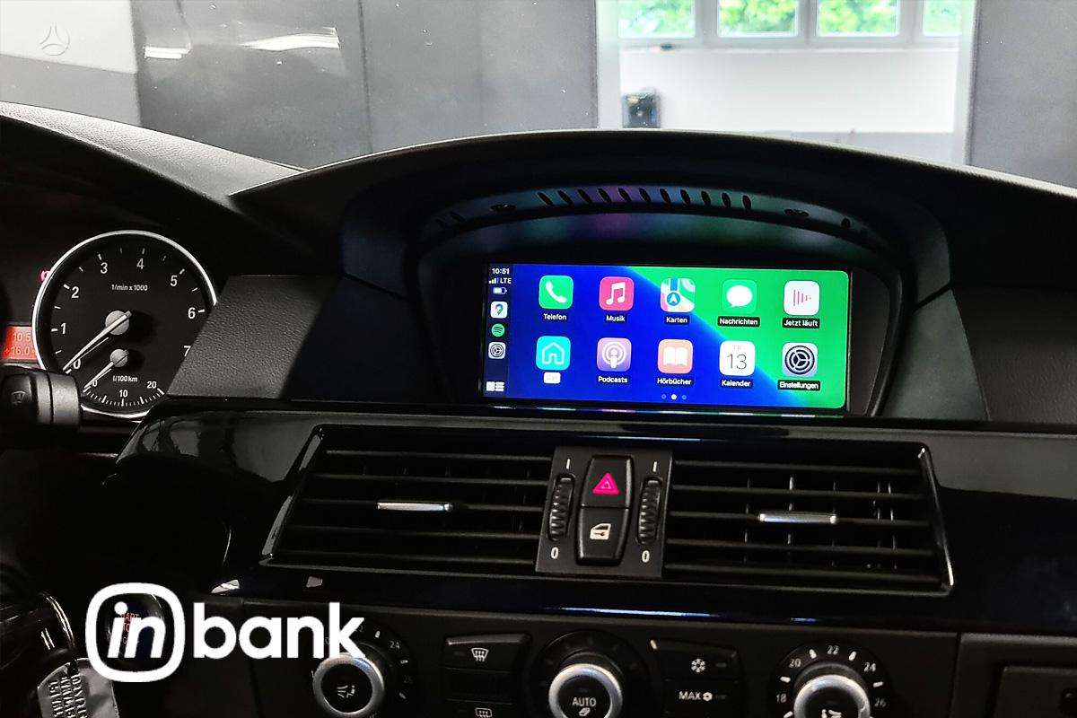 BMW 5 serija Carplay android auto modulis e60 e61 ccc cic sistemoms wir