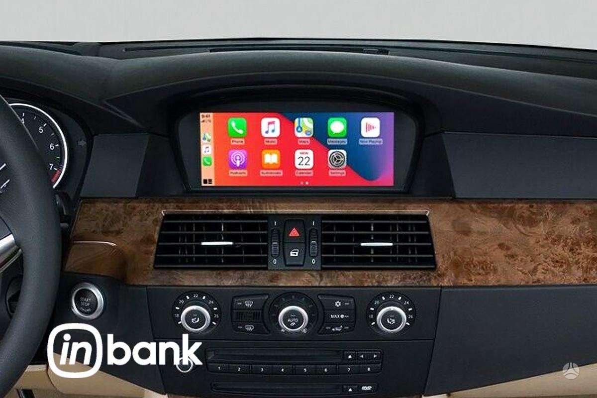 BMW 5 serija Carplay android auto modulis e60 e61 ccc cic sistemoms wir