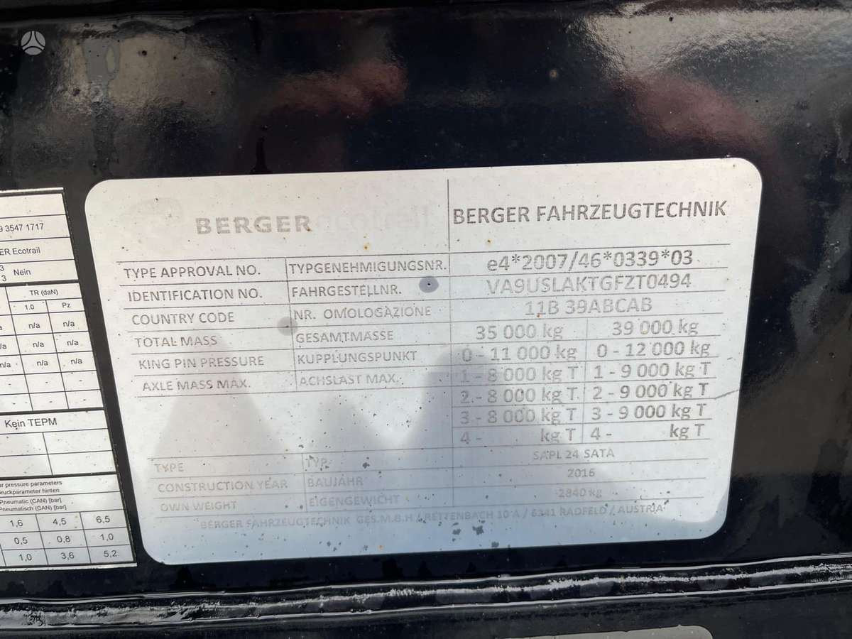 Berger SATA 10.5 ADR, cisterninės