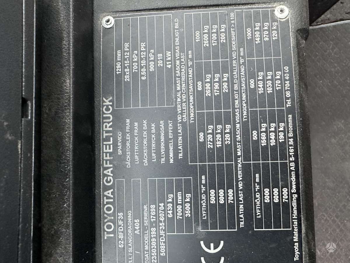 Toyota 8FDJF35, forklifts