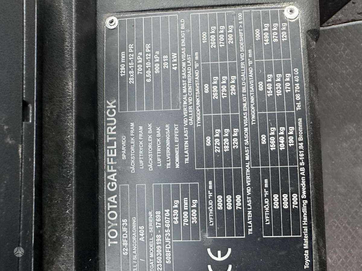 Toyota 8FDJF35, вилочные погрузчики