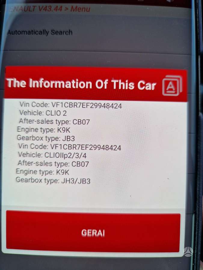 Renault Clio, 1,5 DCI  K9K, engine parts