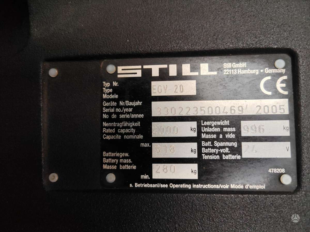 Still EGV-20, warehouse equipment