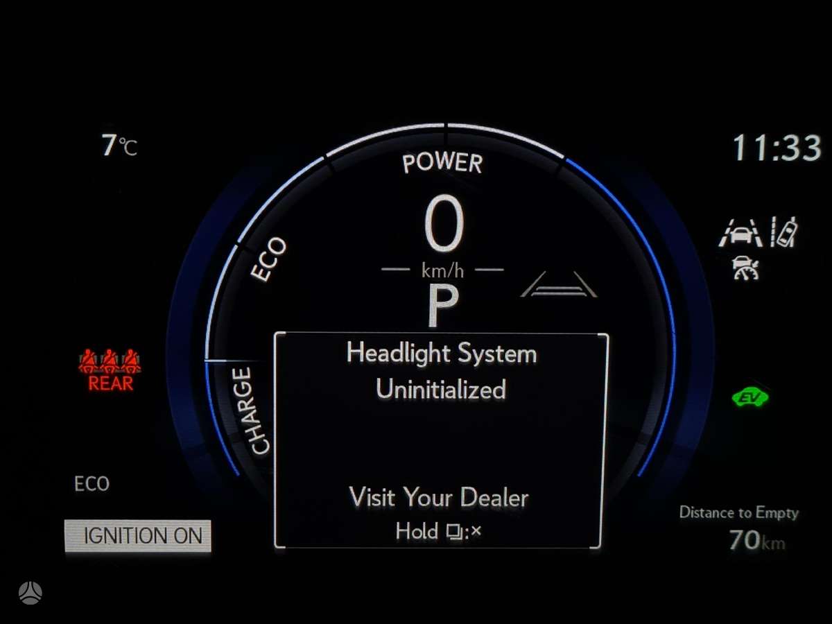 Lexus NX klasė Lexus lempų programavimas headlight system uninitialized k