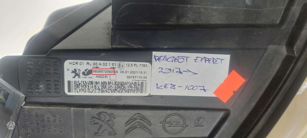 Peugeot Expert, 9808572580, Cen21568