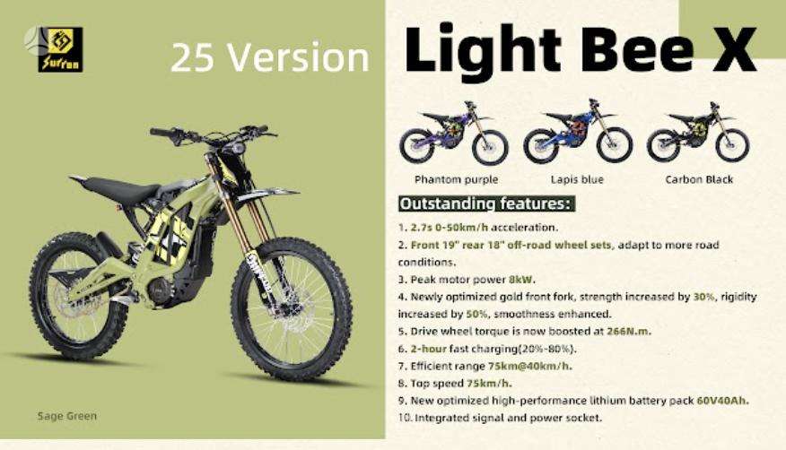 Sur-Ron Light Bee L1e, elektrinis, enduro / adventure