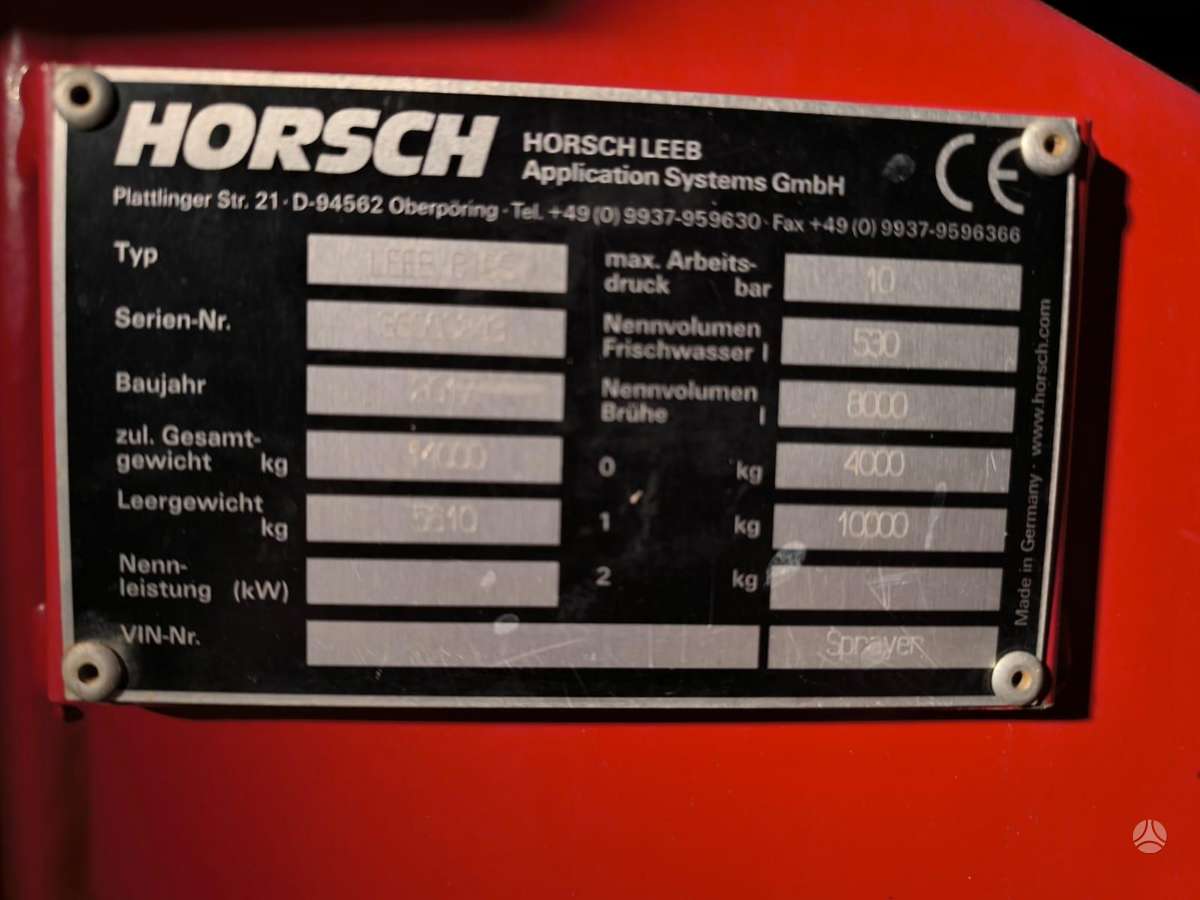 Horsch Leeb 8 GS, разбрызгиватели
