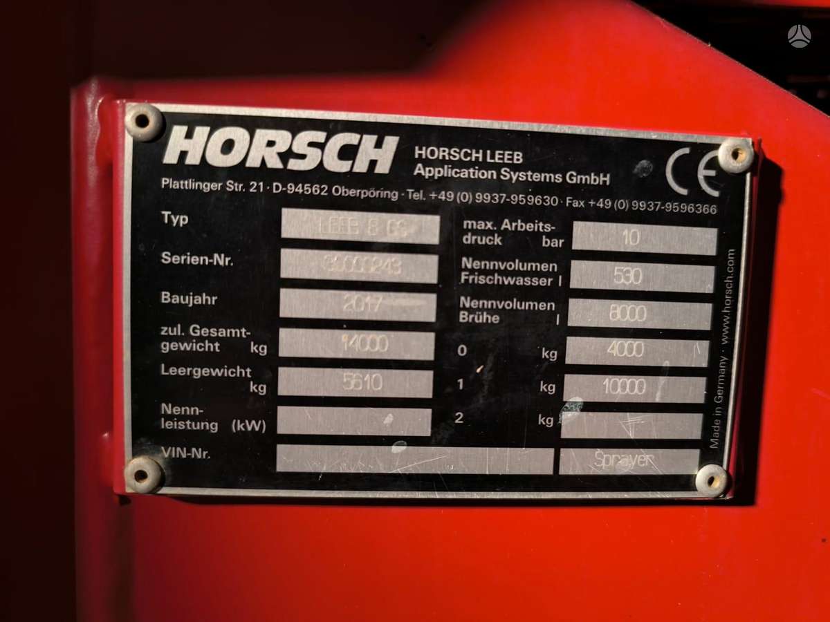 Horsch Leeb 8 GS, sprayers