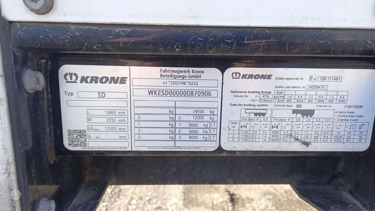 Krone SAF, užuolaidinės / tentinės