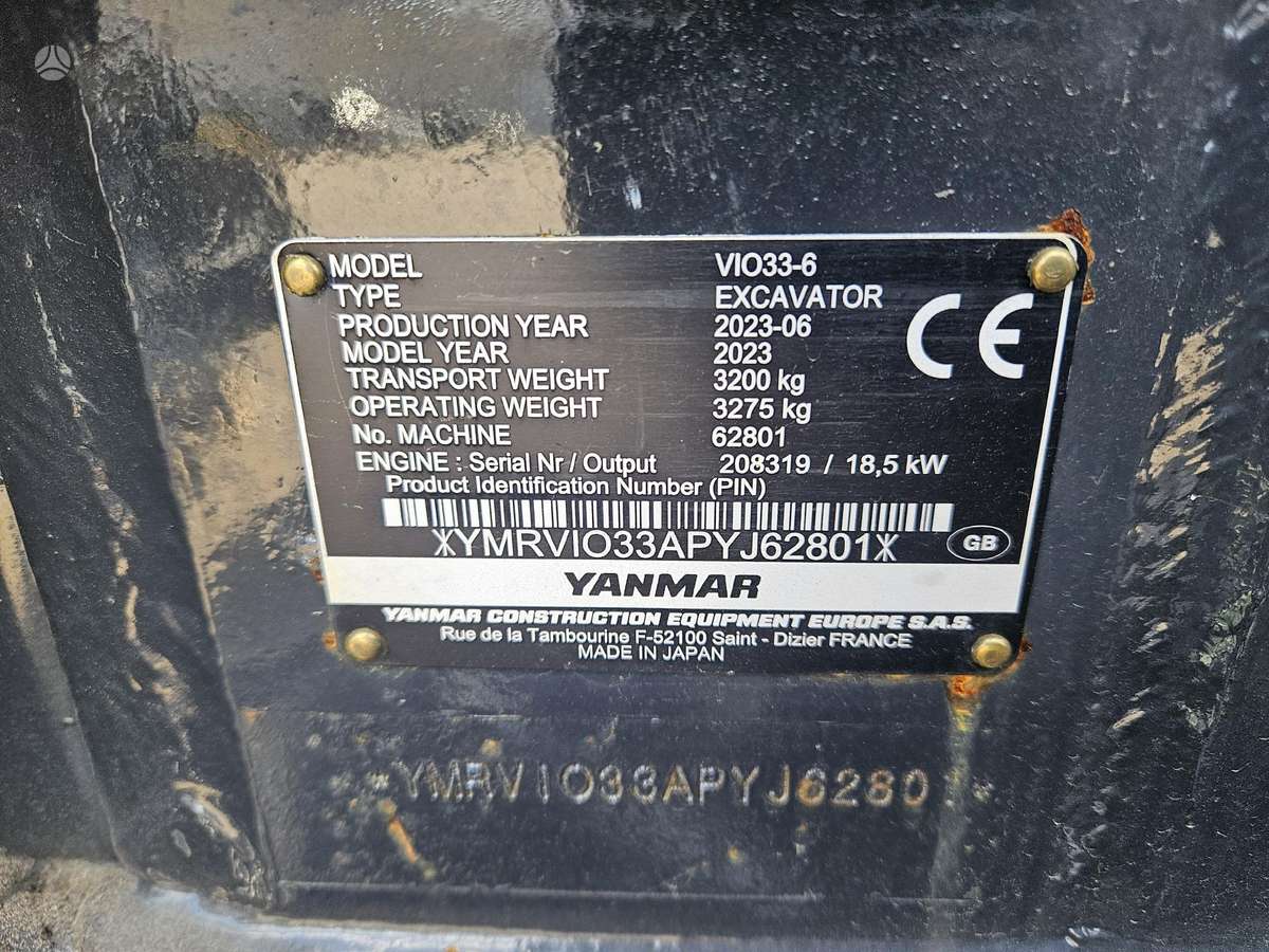 Yanmar VIO 33, ekskavatori