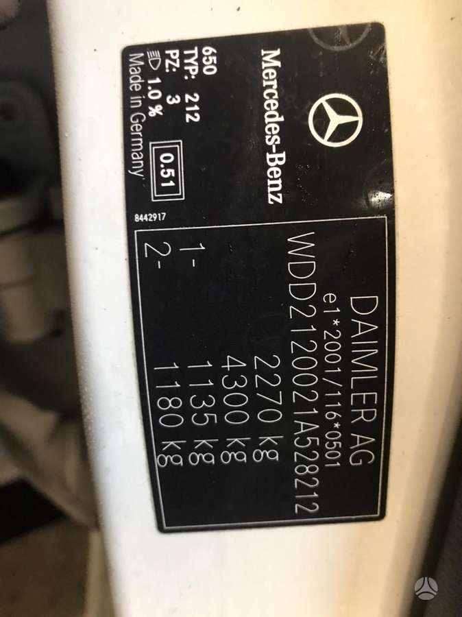 Mercedes-Benz E klasė Variklis parduotas