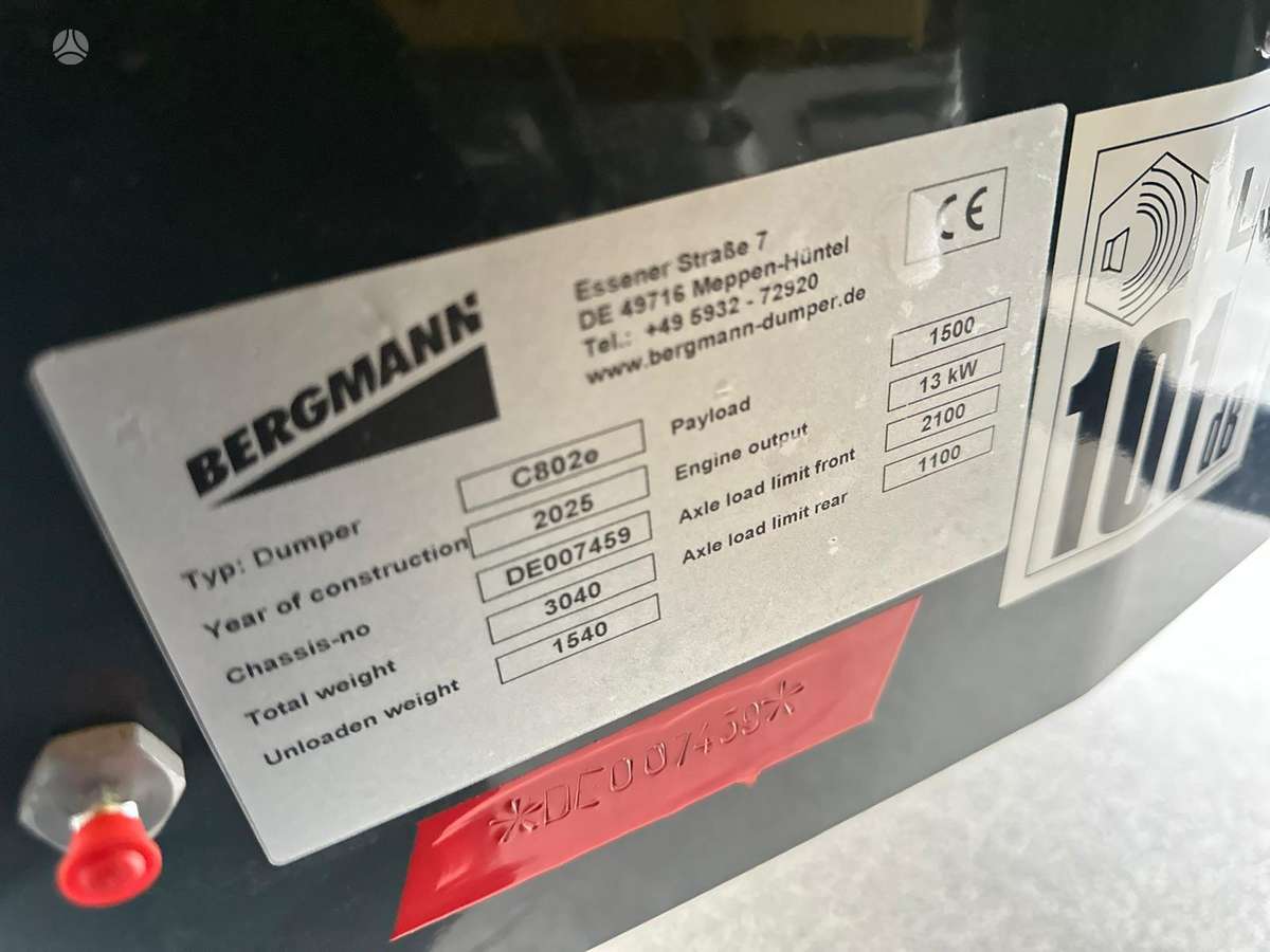 BERGMANN Dumperis C802, pašizgāzēji