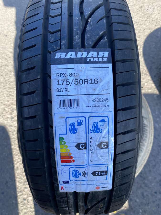Radar RPX 800, summer 175/50 R16