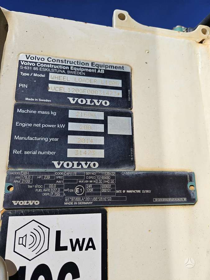 Volvo L120G GARANTIJA 300VAL, frontal loader