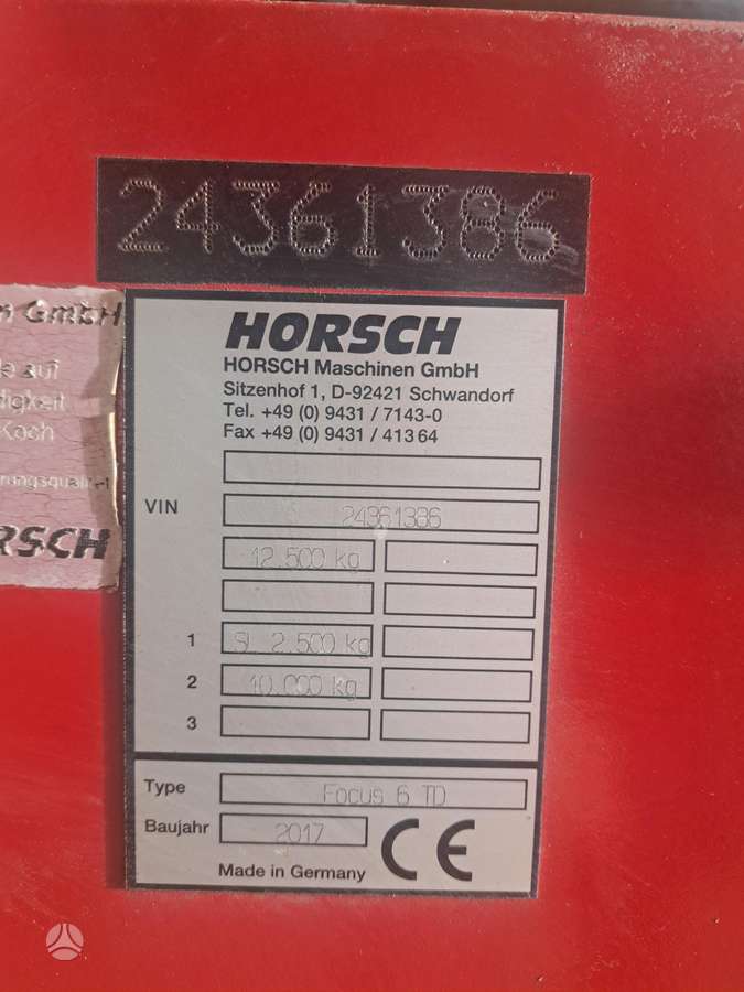 Horsch Focus 6TD, сеялки, сажалки