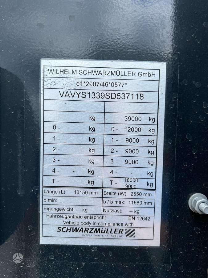 Schwarzmüller Miškovežinė puspriekabė, timber