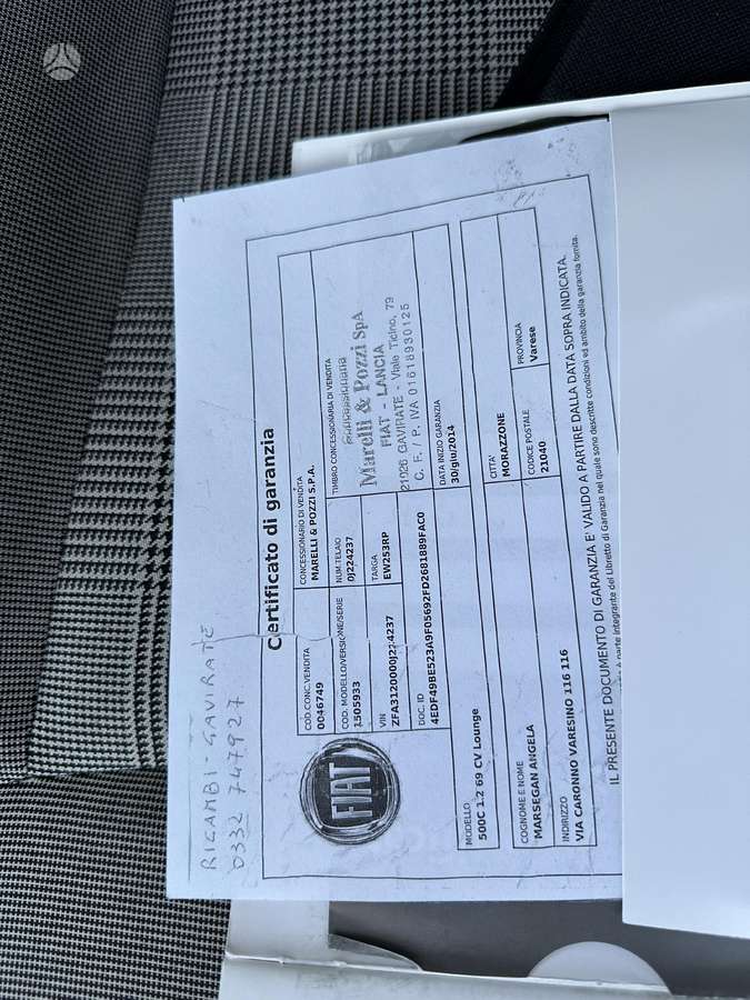 Fiat 500, 1.2 l., convertible