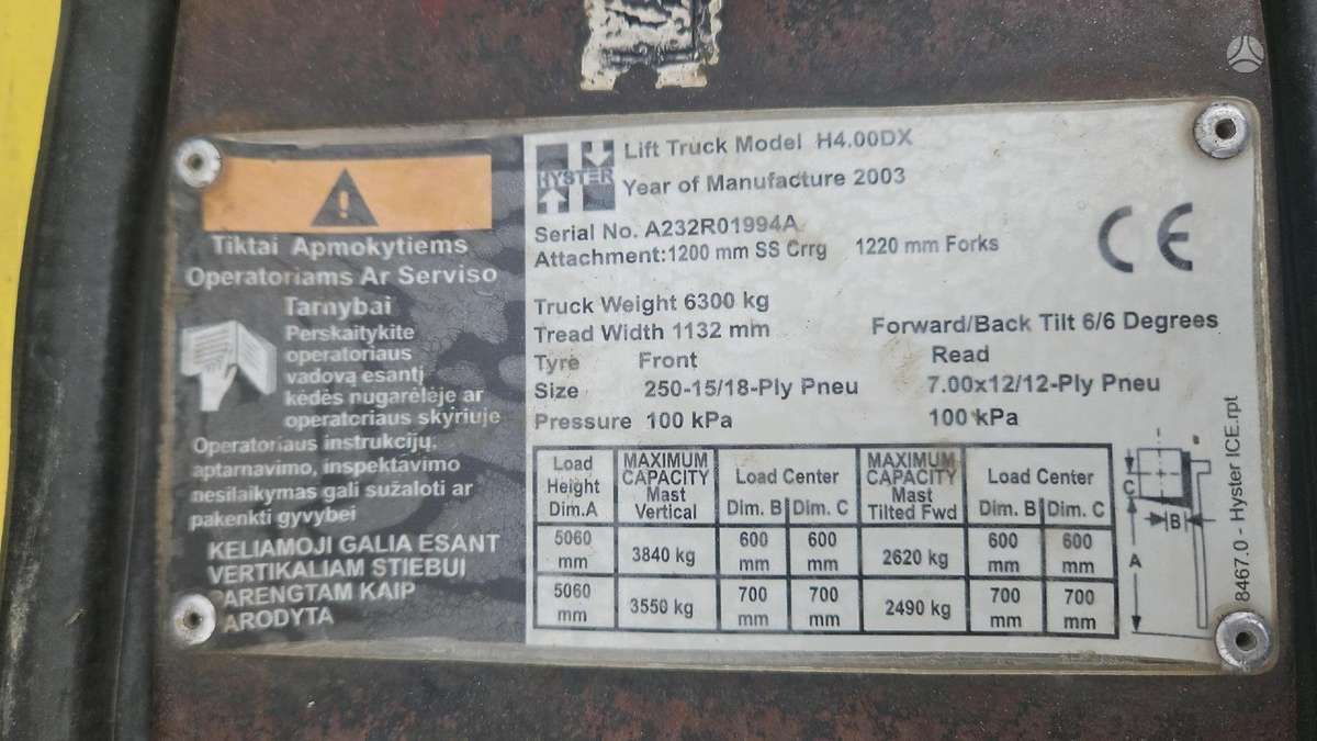 Hyster H4.0DX, forklifts