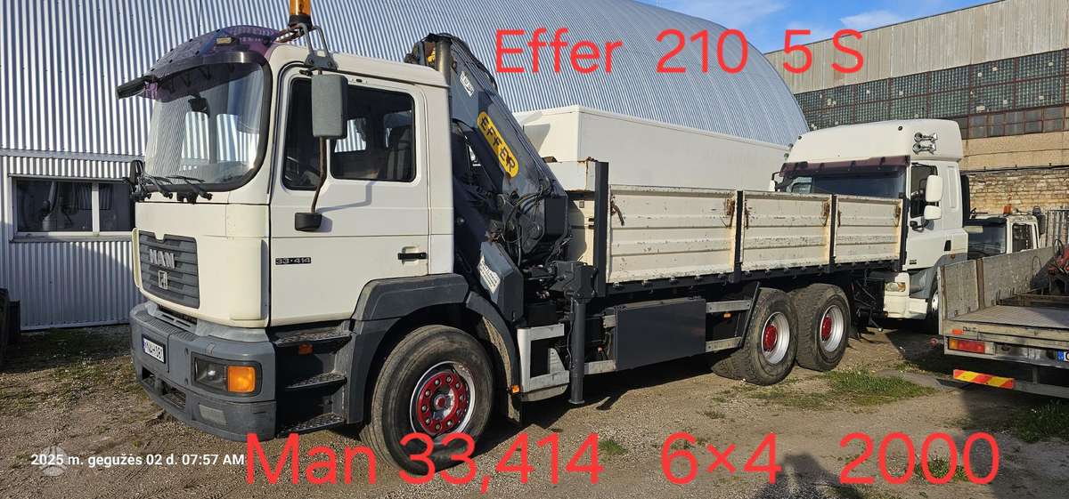 MAN 33.414, самосвалы с краном