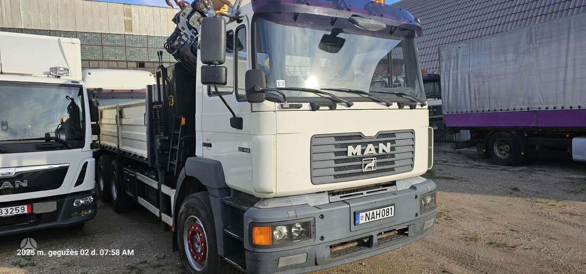 MAN 33.414, самосвалы с краном
