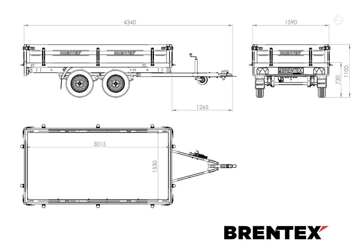 BRENTEX BREN-3015FB-2L-750, passenger car trailers