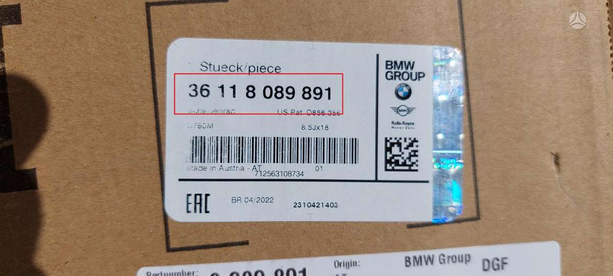 BMW 3 serija, 36118089891, Cen15413