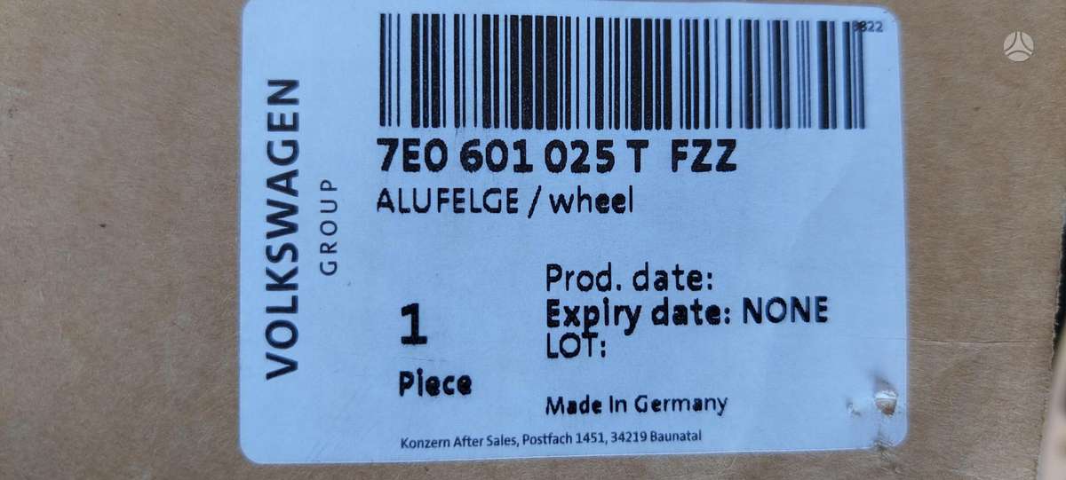 Volkswagen Transporter, 7E0601025T, Cen15619