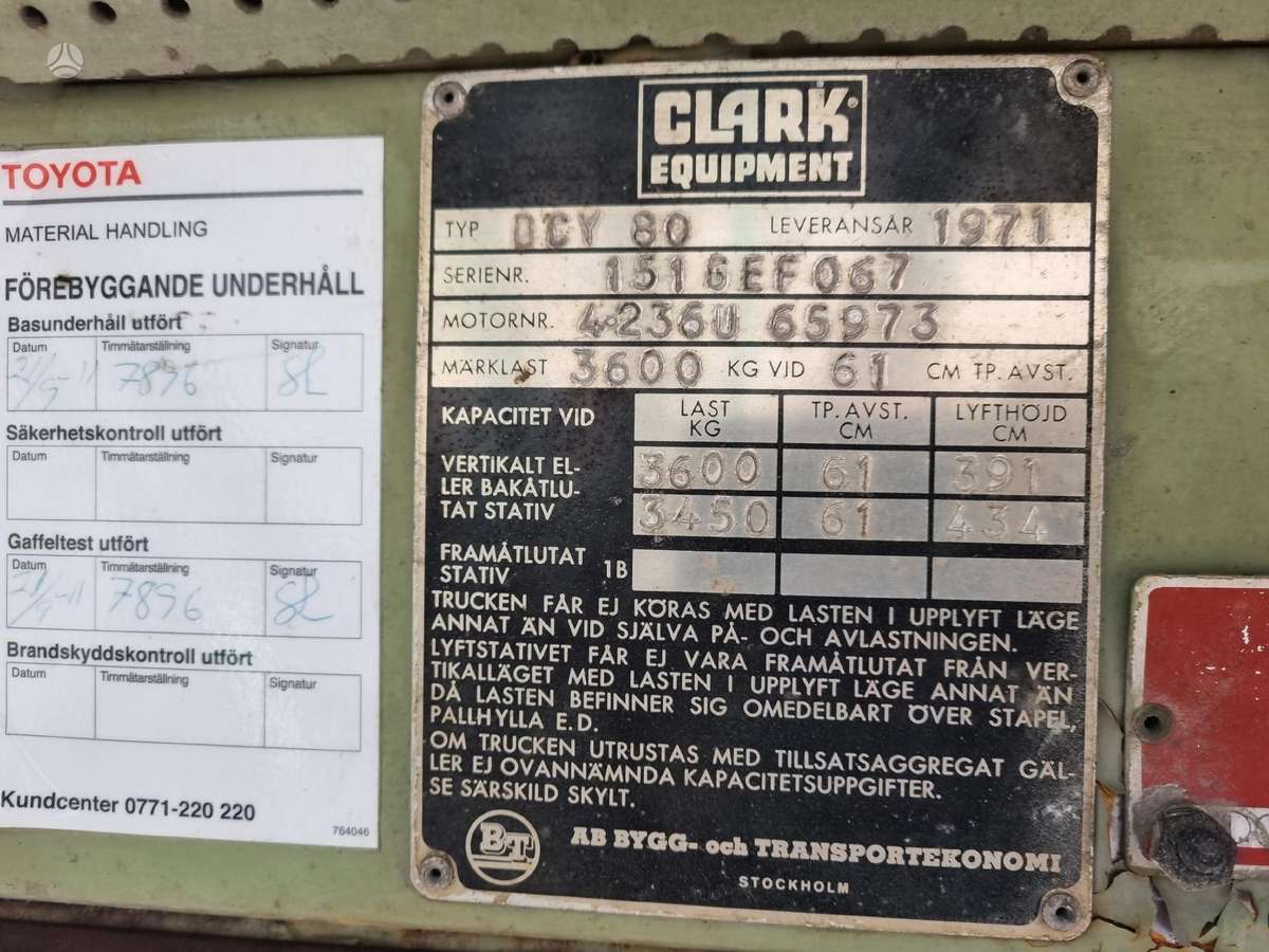 Clark DCY80, šakiniai krautuvai