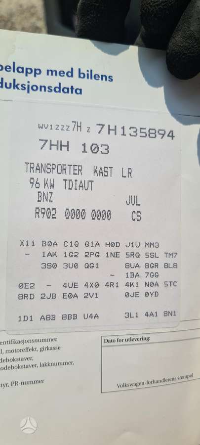Volkswagen Transporter Variklis bnz deze jul