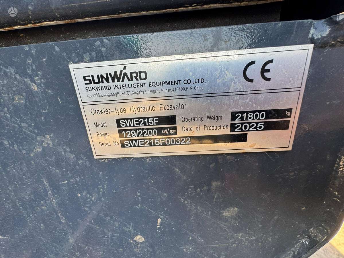 Sunward SWE215F-5A, ekskavatoriai