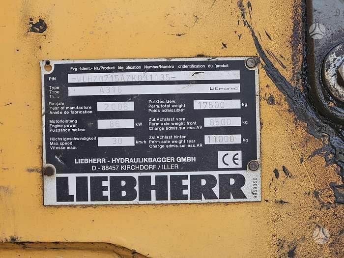 Liebherr A316 Litronic, экскаваторы