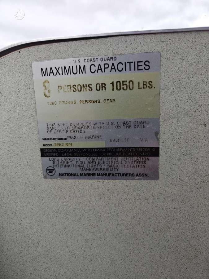 MAXUM 2000SCL, jachtos / kateriai