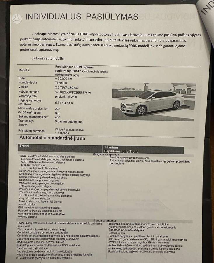 Ford Mondeo, 2.0 l., hatchback