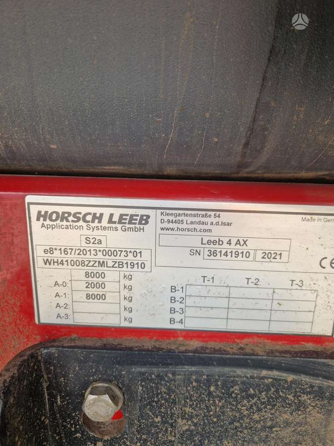 Horsch LEEB 4 AX, purkštuvai