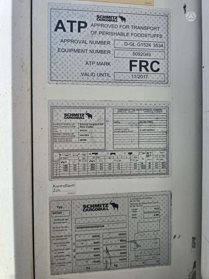 Schmitz SKO24 Carrier Vector 1550 8000h, рефрижераторы