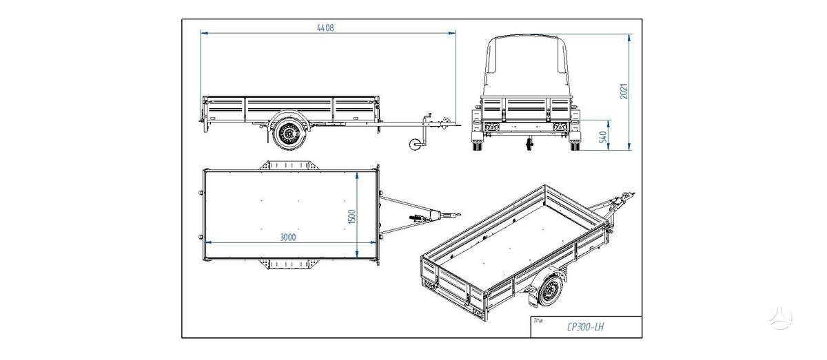 Tiki Treiler CP300-LH PRO, passenger car trailers