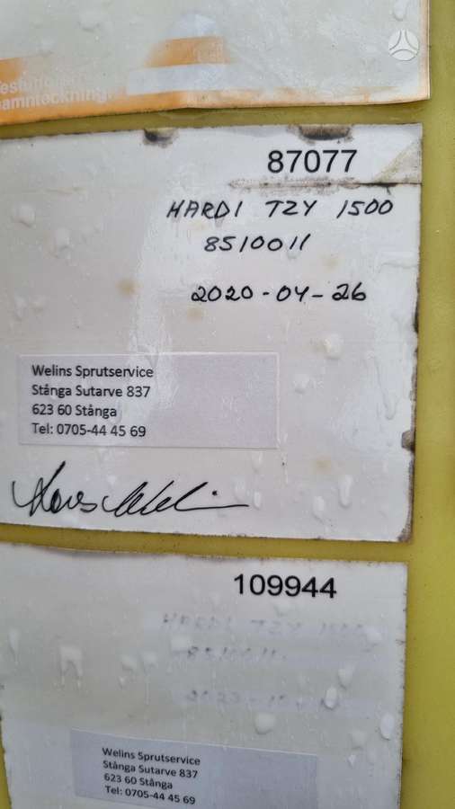 Hardi TZY 1500, sprayers